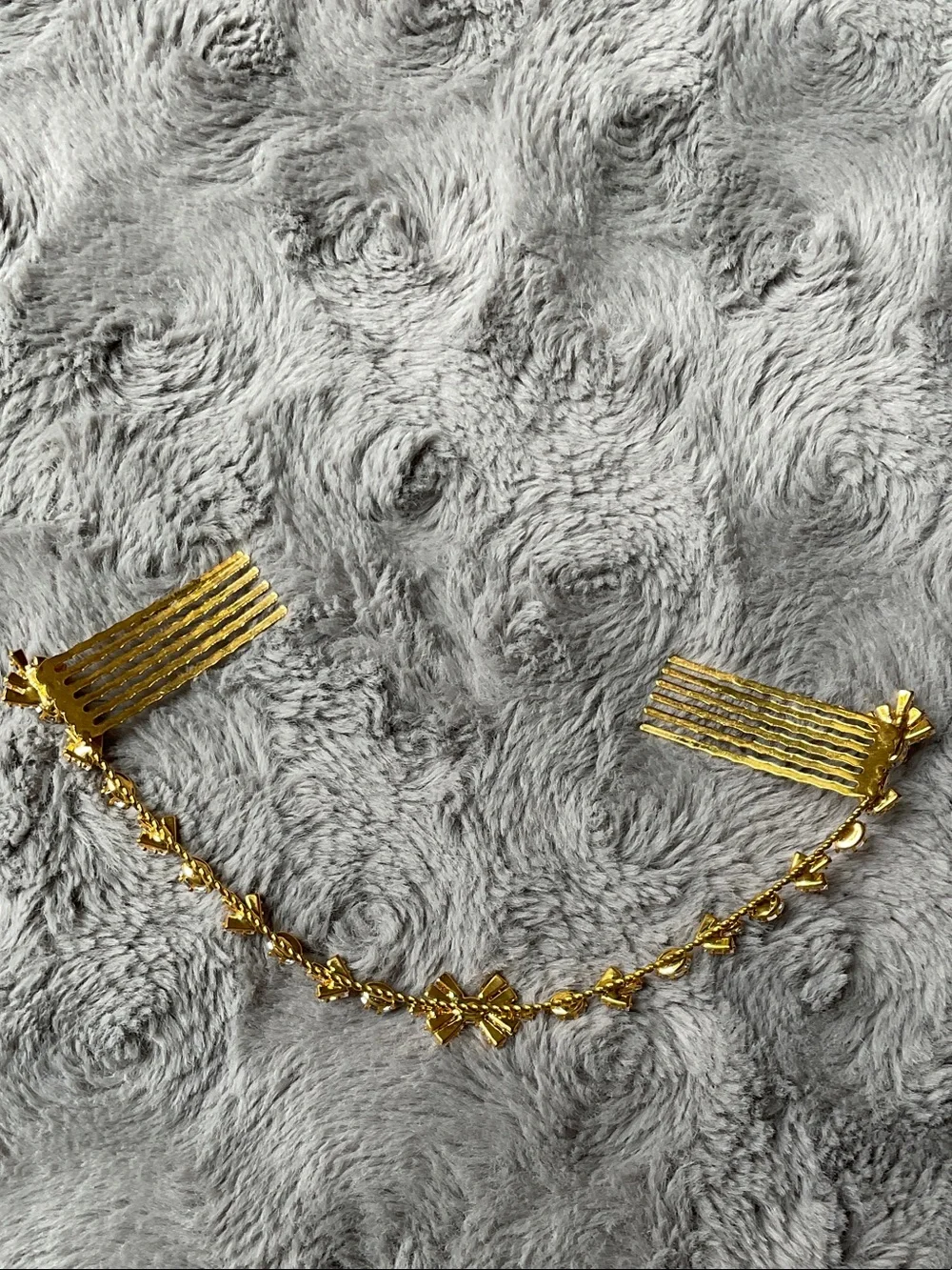 Gold Crystal Bridal Hair Vine with Dual Combs